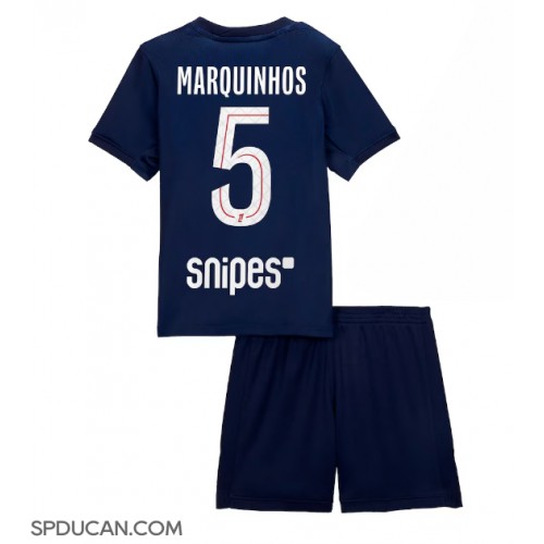 Dječji Nogometni Dres Paris Saint-Germain Marquinhos #5 Domaci 2025-26 Kratak Rukav (+ Kratke hlače)